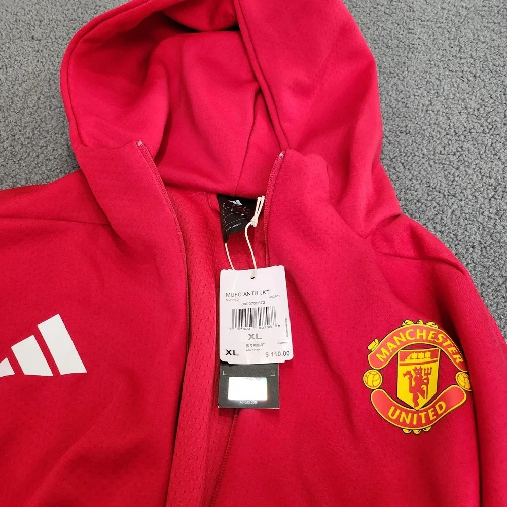 Mens Size XL Adidas Manchester United Z.N.E. Anthem Full Zip Jacket Red JN2901